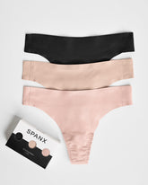 SPANXsmoothâ„¢ Fit-To-You Thong 3-Pack Box | Very Black/Naked 2.0/Vintage Rose